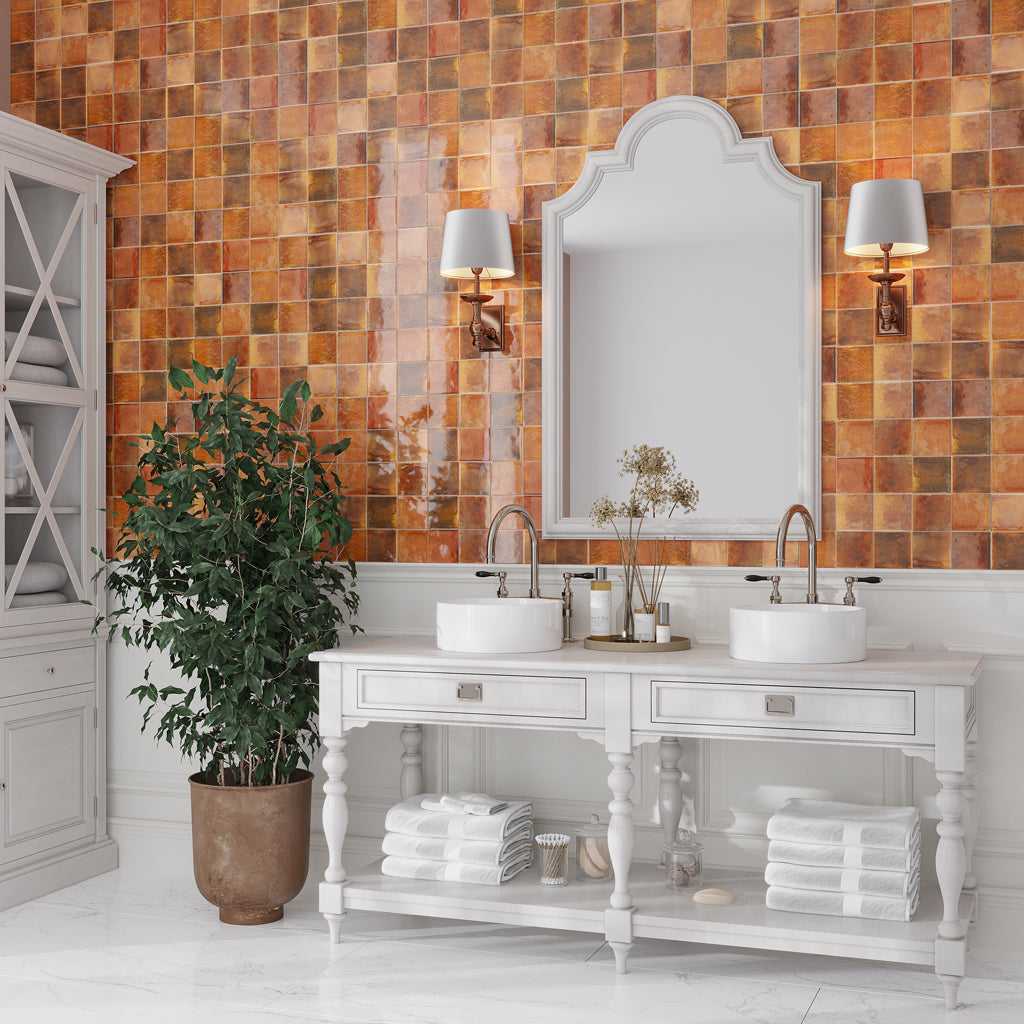 Red 4x4 Glossy Square Ceramic Tile (60 pack, 6.46 sq ft/case)