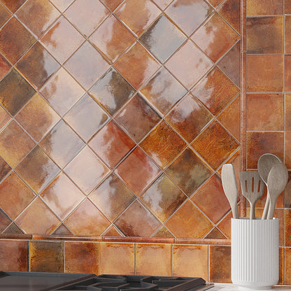 Red 4x4 Glossy Square Ceramic Tile (60 pack, 6.46 sq ft/case)