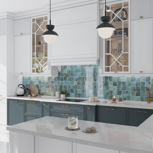 Blue 4x4 Glossy Square Ceramic Tile (50 pack, 5.39 sq ft/case) - Sample