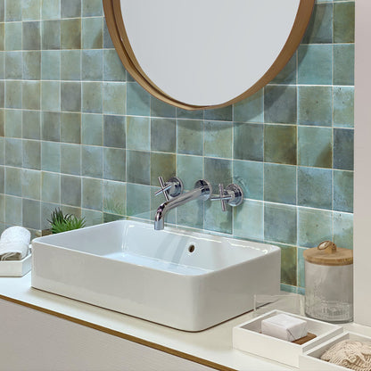 Blue 4x4 Glossy Square Ceramic Tile (50 pack, 5.39 sq ft/case) - Sample