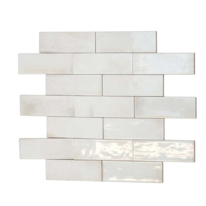 White 2.5x8 Glossy Ceramic Subway Tile (38 pack, 5.38 sq ft/case)