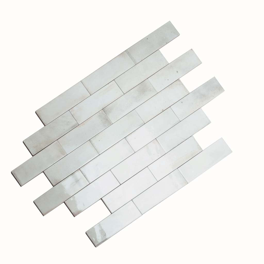 White 2.5x8 Glossy Ceramic Subway Tile (38 pack, 5.38 sq ft/case)