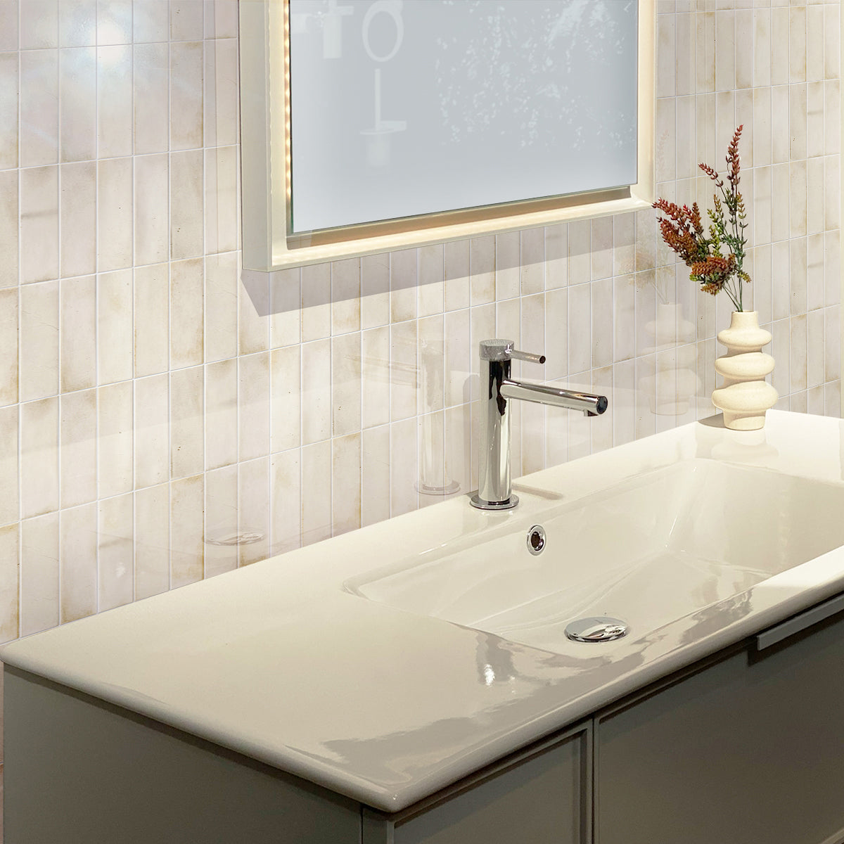 White 2.5x8 Glossy Ceramic Subway Tile (38 pack, 5.38 sq ft/case)