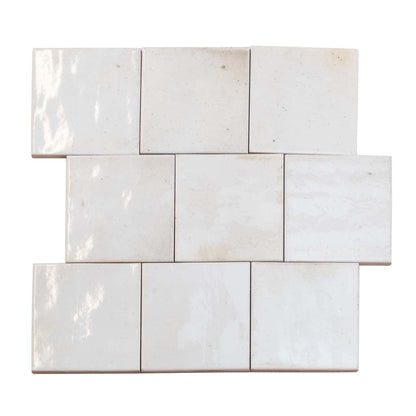 White 4x4 Glossy Square Ceramic Tile (60 pack, 6.46 sq ft/case)