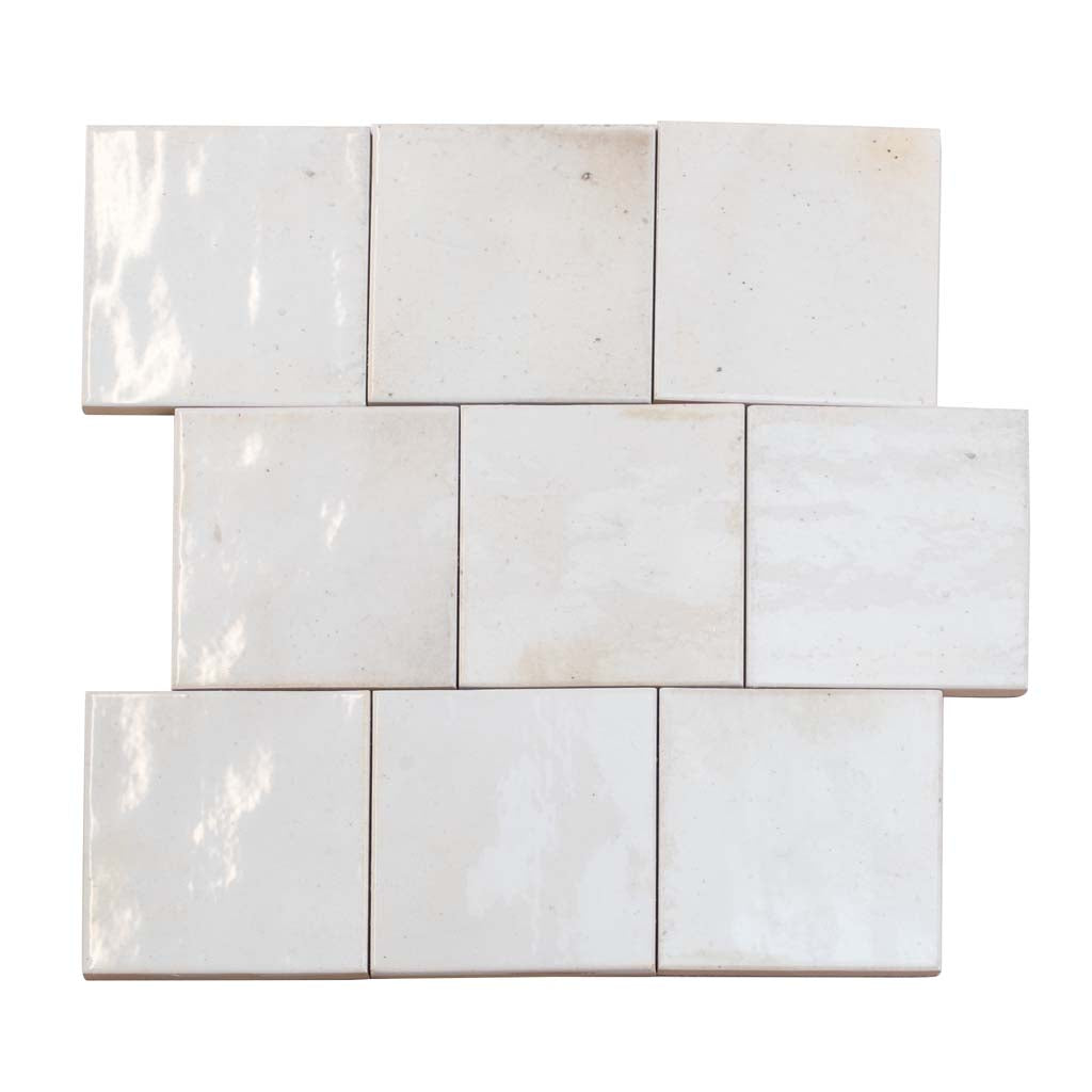 White 4x4 Glossy Square Ceramic Tile (60 pack, 6.46 sq ft/case)