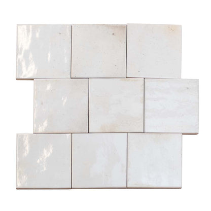 White 4x4 Glossy Square Ceramic Tile (60 pack, 6.46 sq ft/case)