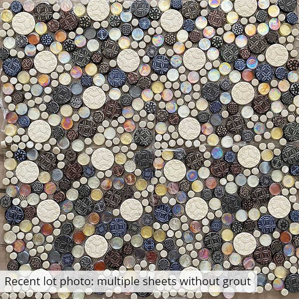Multicolor 12x12 Glossy Textured Bubble Glass Resin Mosaic Tile (5 pack, 5 sq ft/case)