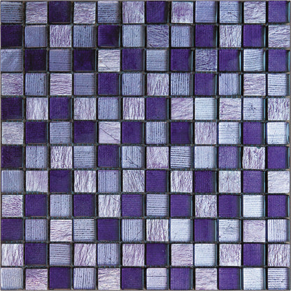 Purple 12x12 Polished Foiled Square Glass Resin Stone Mosaic Tile (5 pack, 4.83 sq ft/case) - Sample