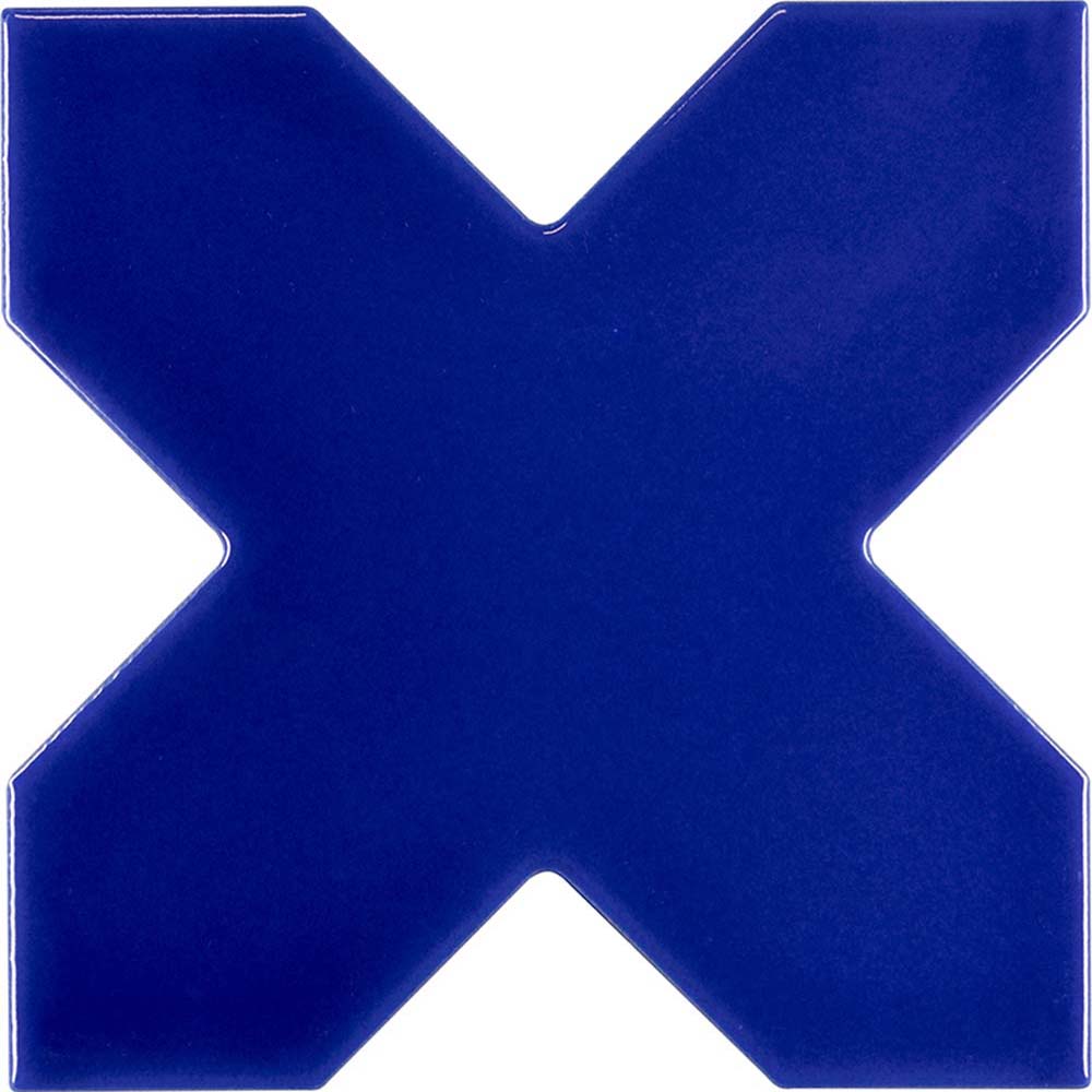 Cobalt Blue 5x5 Glossy Cross Ceramic Tile (27 pack, 5.37 sq ft/case)