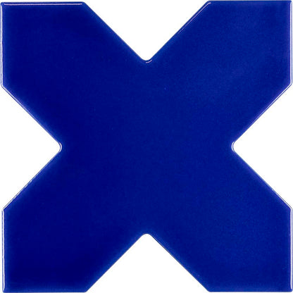 Cobalt Blue 5x5 Glossy Cross Ceramic Tile (27 pack, 5.37 sq ft/case)