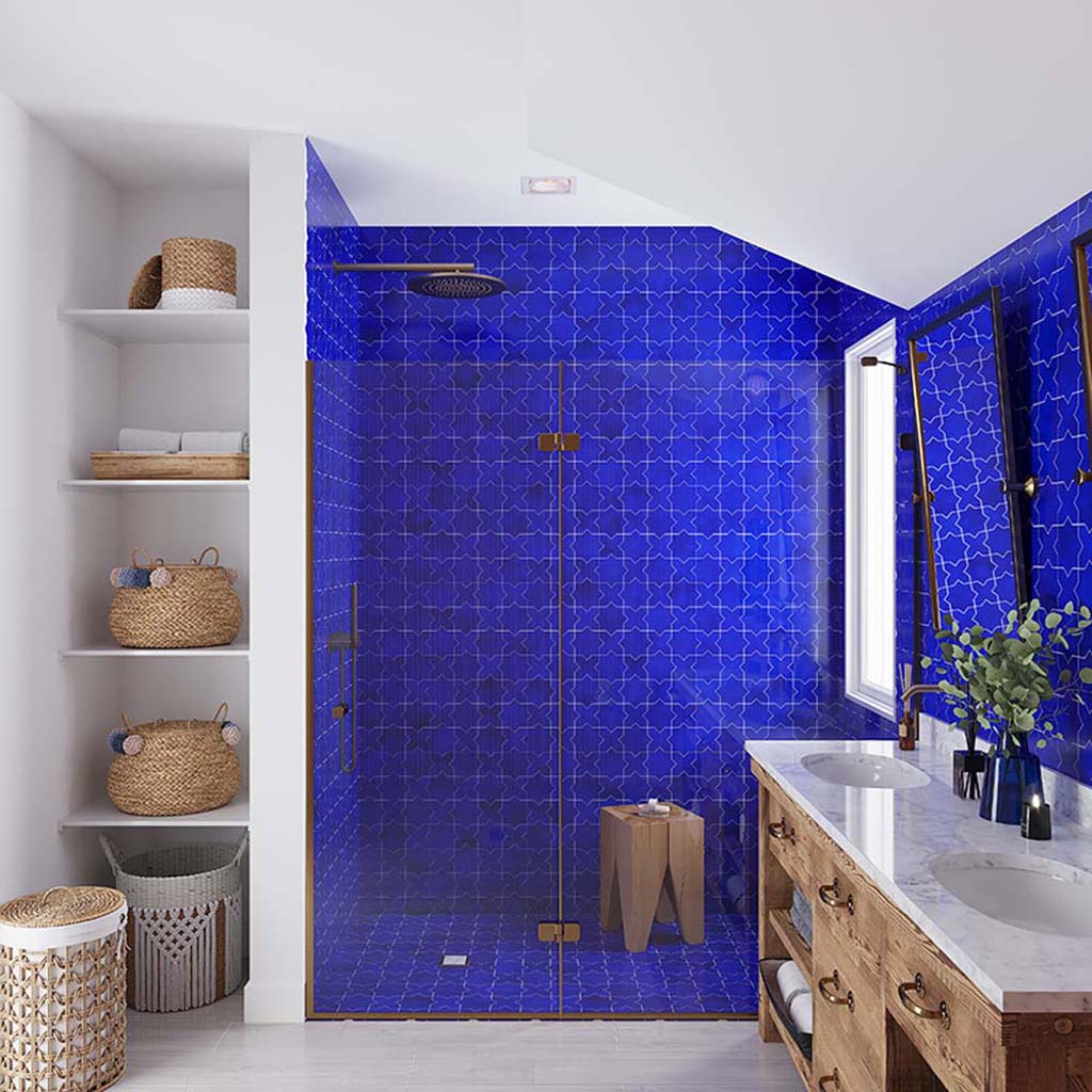 Cobalt Blue 5x5 Glossy Cross Ceramic Tile (27 pack, 5.37 sq ft/case) - Sample