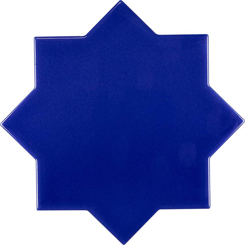 Cobalt Blue 5x5 Glossy Star Ceramic Tile (27 pack, 5.37 sq ft/case) - Sample
