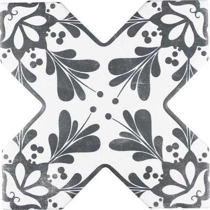Black 5x5 Matte Ceramic Cross Deco Tile (27 pack, 5.37 sq ft/case)