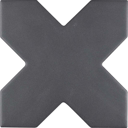 Black 5x5 Matte Cross Ceramic Tile (27 pack, 5.37 sq ft/case)