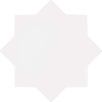 Pearl White 5x5 Glossy Star Ceramic Tile (27 pack, 5.37 sq ft/case) - Sample