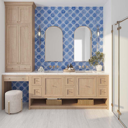Cornflower Blue 5x5 Matte Ceramic Cross Deco Tile (27 pack, 5.37 sq ft/case)