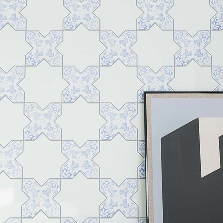 Cornflower Blue 5x5 Matte Ceramic Cross Deco Tile (27 pack, 5.37 sq ft/case) - Sample