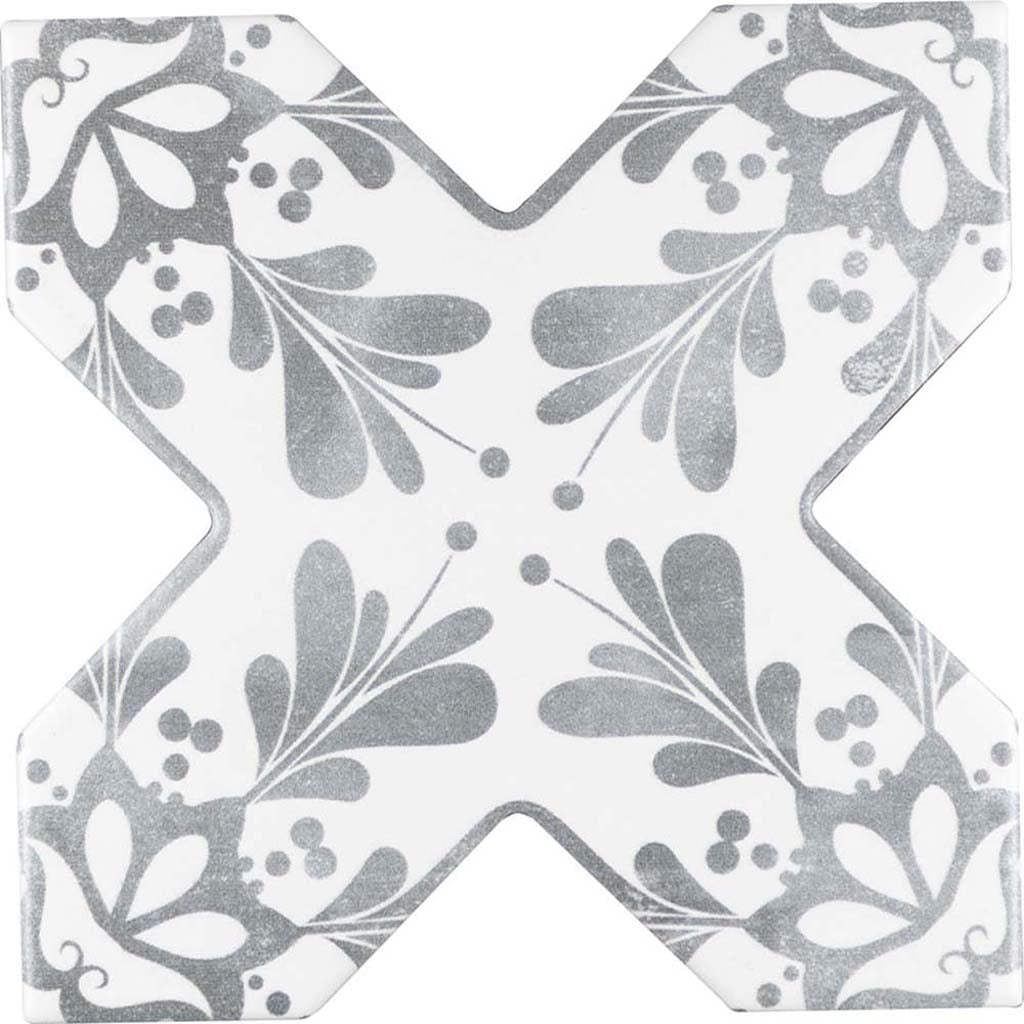 Light Gray 5x5 Matte Ceramic Cross Deco Tile (27 pack, 5.37 sq ft/case)