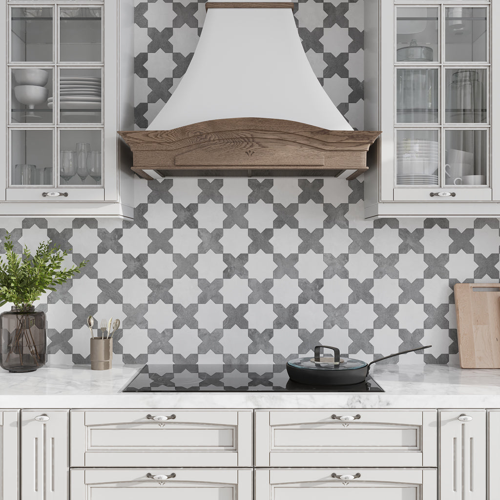 Light Grey 5x5 Matte Cross Ceramic Tile (27 pack, 5.37 sq ft/case)