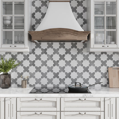 Light Grey 5x5 Matte Cross Ceramic Tile (27 pack, 5.37 sq ft/case)