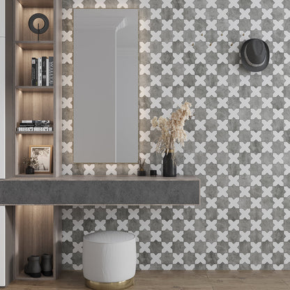 Light Grey 5x5 Matte Star Ceramic Tile (27 pack, 5.37 sq ft/case)