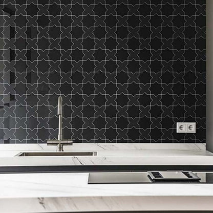 Black 5x5 Glossy Cross Ceramic Tile (27 pack, 5.37 sq ft/case) - Sample