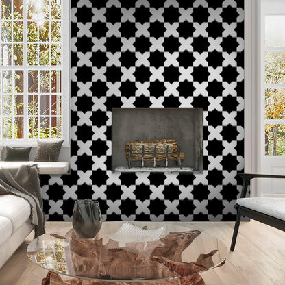 Black 5x5 Glossy Star Ceramic Tile (27 pack, 5.37 sq ft/case)