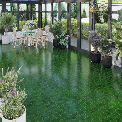 Dark Green 5x5 Glossy Star Ceramic Tile (27 pack, 5.37 sq ft/case) - Sample