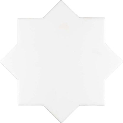 White 5x5 Matte Star Ceramic Tile (27 pack, 5.37 sq ft/case) - Sample
