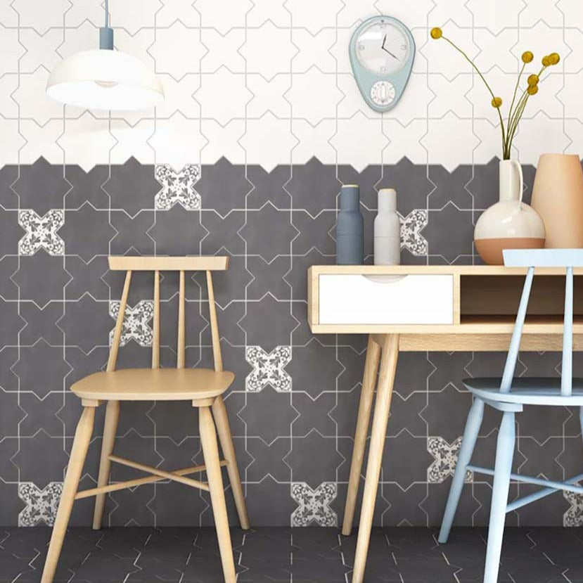 White 5x5 Matte Star Ceramic Tile (27 pack, 5.37 sq ft/case)