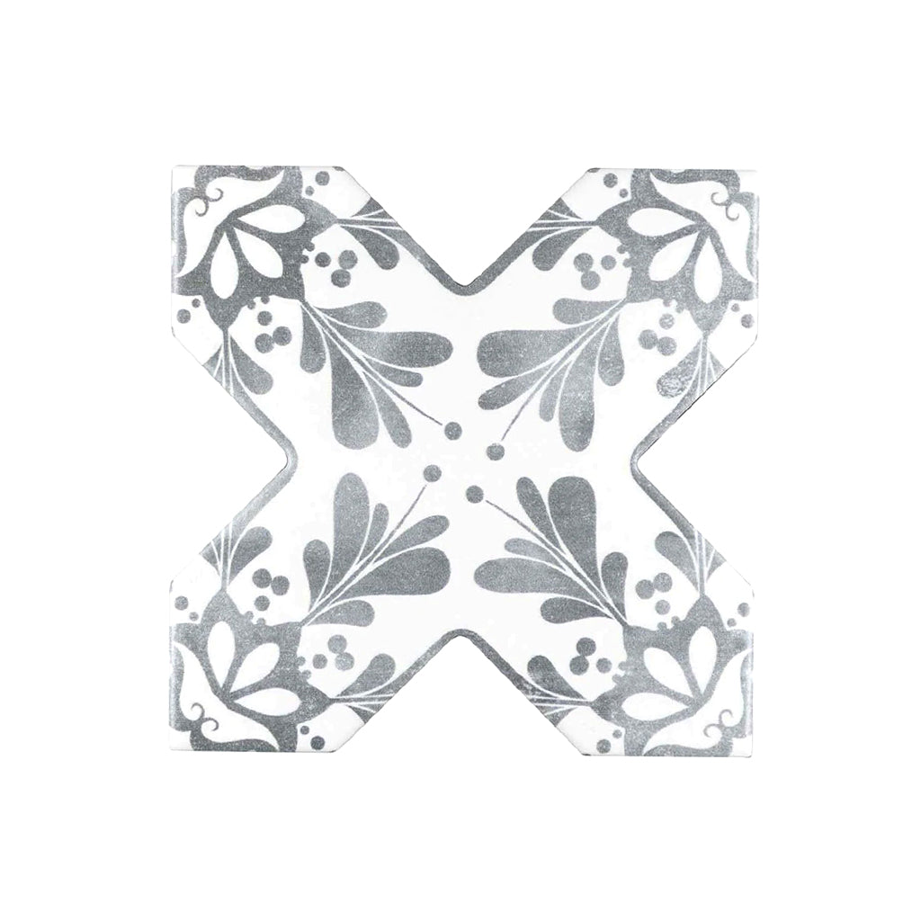 Light Gray 5x5 Matte Ceramic Cross Deco Tile (27 pack, 5.37 sq ft/case)