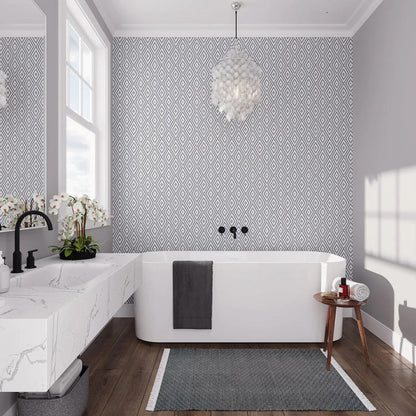 Grey White 12x14 Polished Diamond Recycled Glass Mosaic Tile (5 pack, 5.55 sq ft/case)