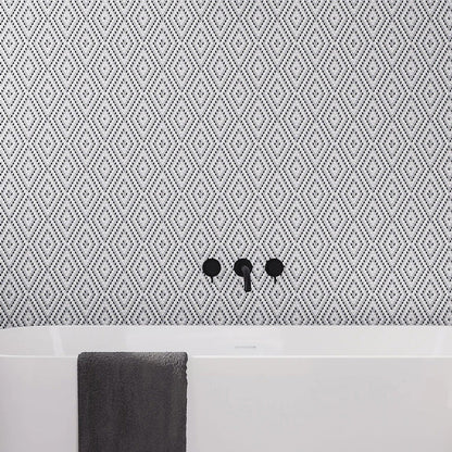 Grey White 12x14 Polished Diamond Recycled Glass Mosaic Tile (5 pack, 5.55 sq ft/case)