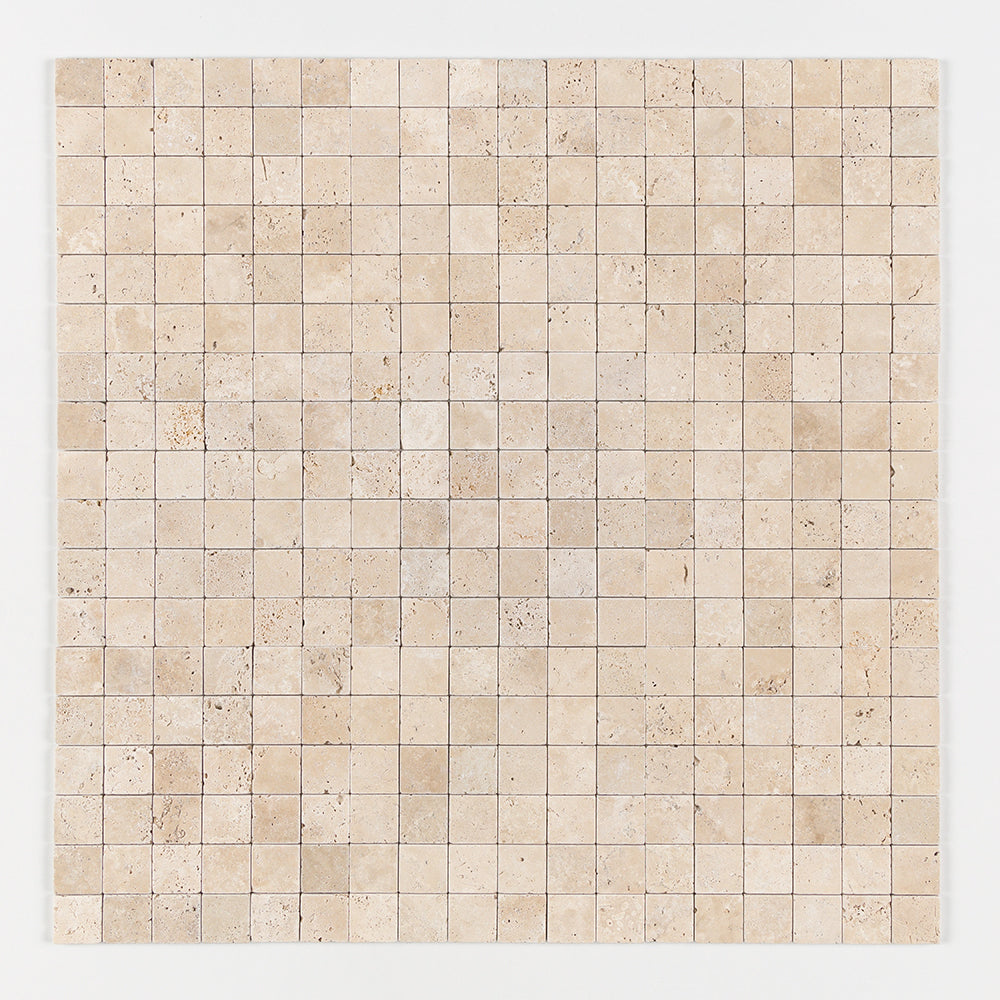Chiaro Tumbled 2x2 Travertine Mosaic