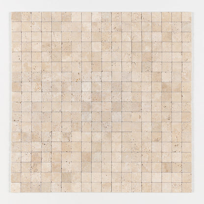 Chiaro Tumbled 2x2 Travertine Mosaic