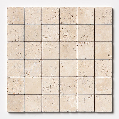 Chiaro Tumbled 2x2 Travertine Mosaic