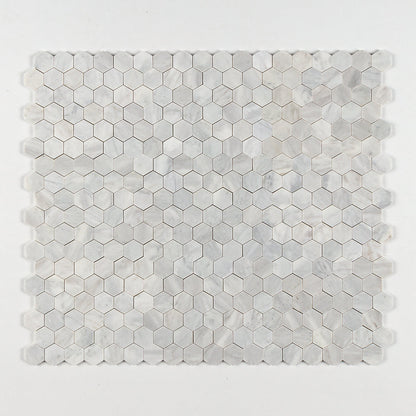Carrara T Honed Hexagon Marble Mosaic