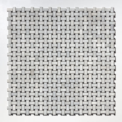 Carrara T Honed Basket Weave Marble Mosaic