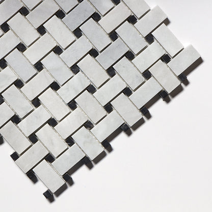 Carrara T Honed Basket Weave Marble Mosaic
