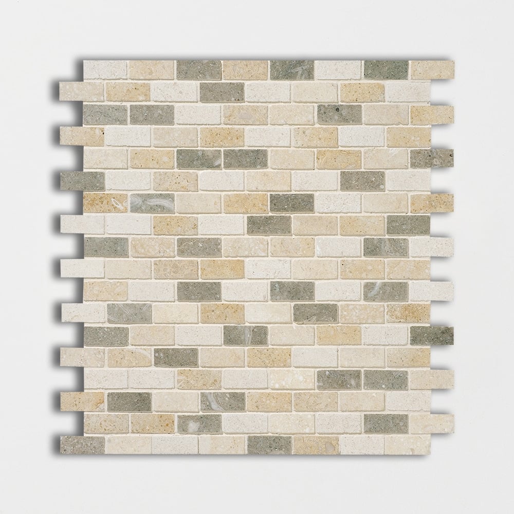 Hanalei Honed 5/8x1 1/2 Limestone Mosaic