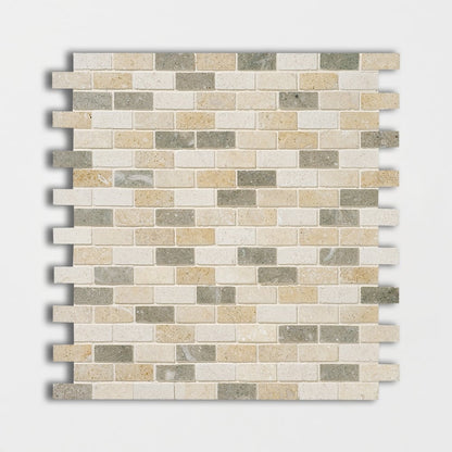 Hanalei Honed 5/8x1 1/2 Limestone Mosaic