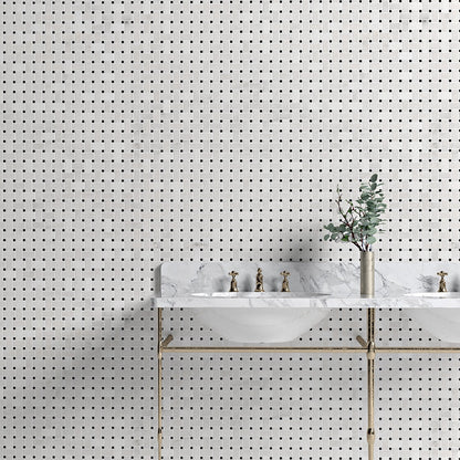 Calacatta T Honed Basket Weave Marble Mosaic