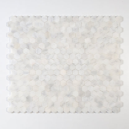 Calacatta T Honed Hexagon Marble Mosaic