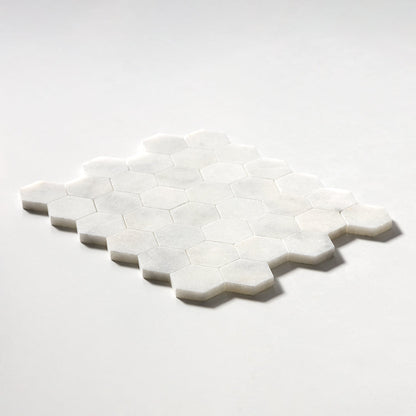 Calacatta T Honed Hexagon Marble Mosaic