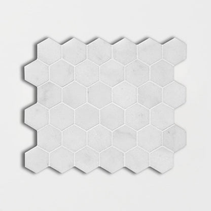 Carrara T Polished Hexagon Marble Mosaic
