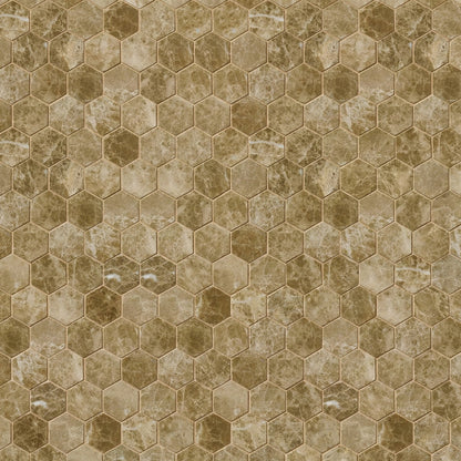 Emperador Light Polished Hexagon Marble Mosaic