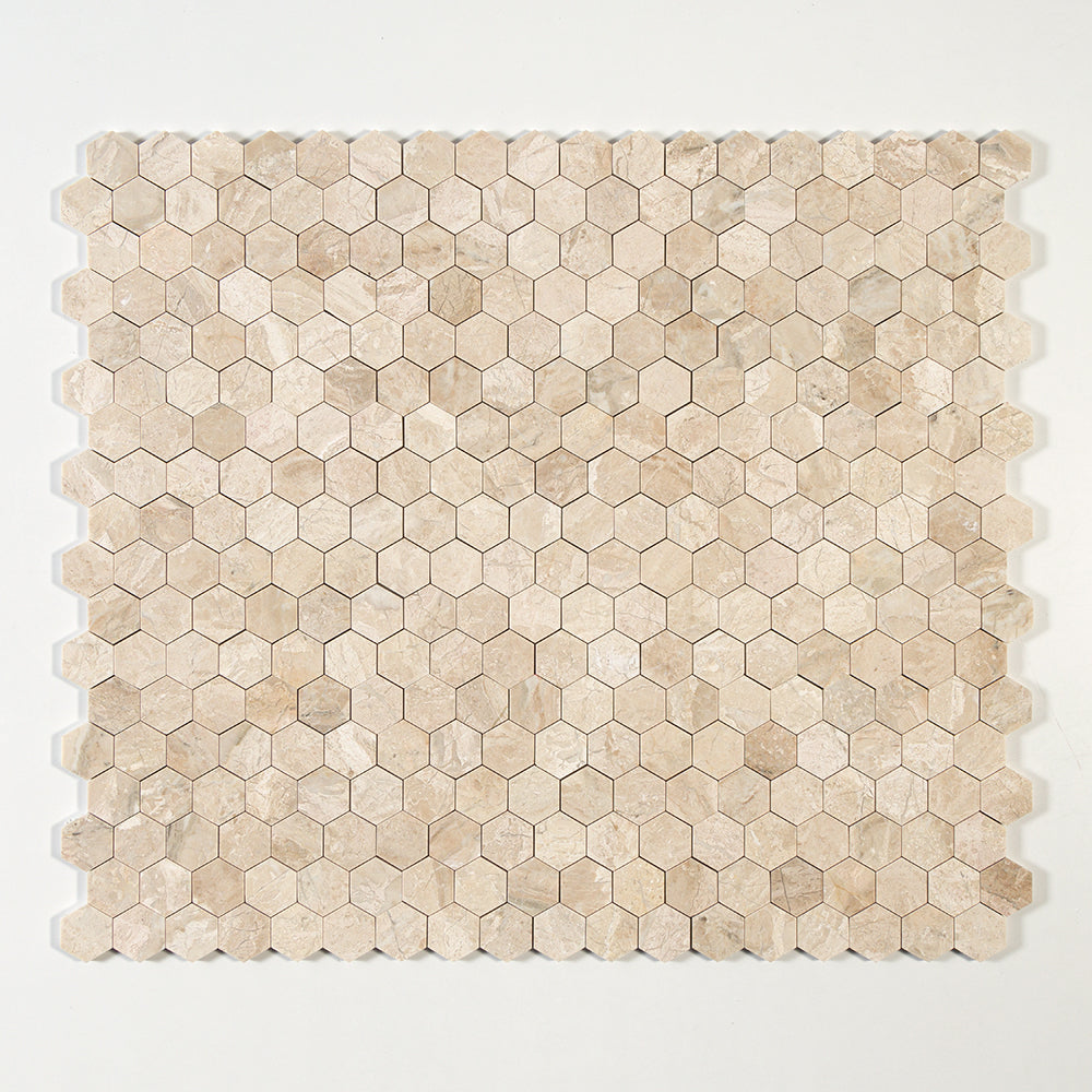 Royal Beige Polished Hexagon Marble Mosaic