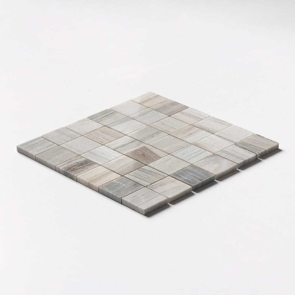Silver Sky Polished 2x2 Marble Mosaic