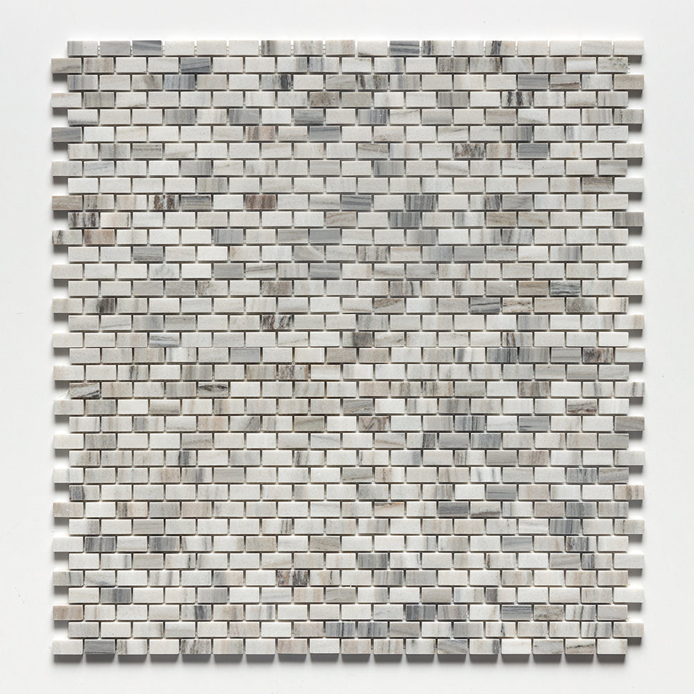 Silver Sky Polished 5/8x1 1/4 Marble Mosaic