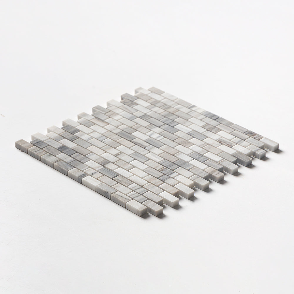 Silver Sky Polished 5/8x1 1/4 Marble Mosaic